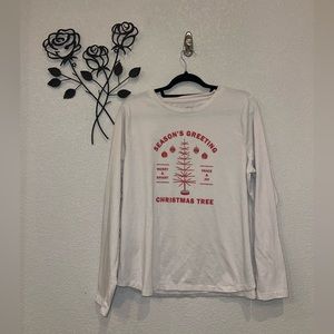 Ugly Christmas Shirt Seasons Greetings Merry Bright Peace Joy Women